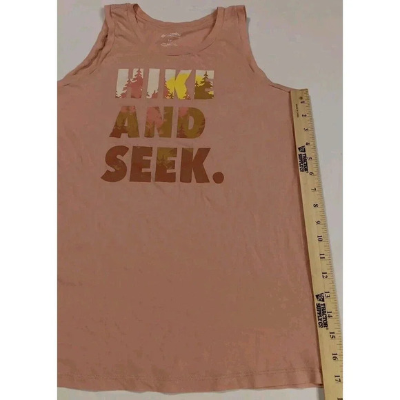Womens Columbia Printed Tank Blouse Hiking Camping Fishing Outdoors Peach Pink - Picture 2 of 7